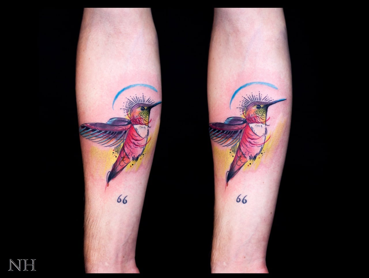 Tatuaje colibrí brazo