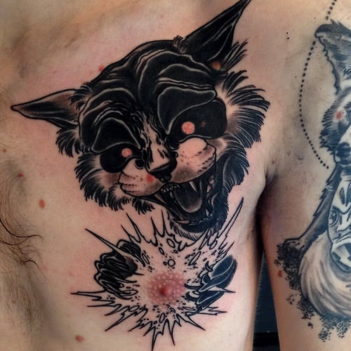 Tatuaje gato atómico