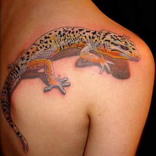 Tatuaje gecko leopardo