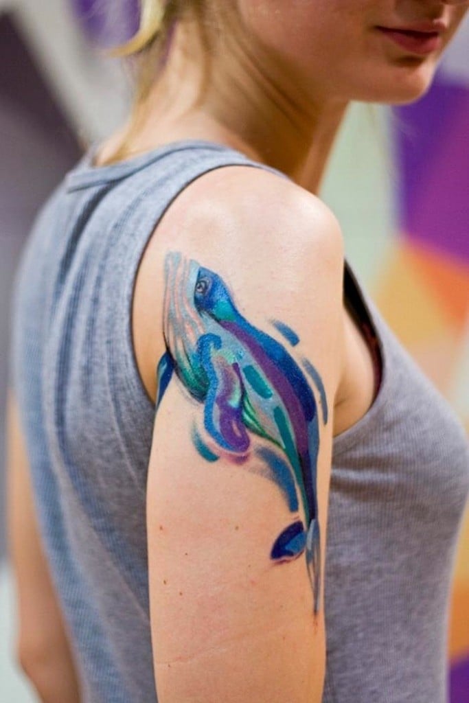 Tatuaje ballena azul