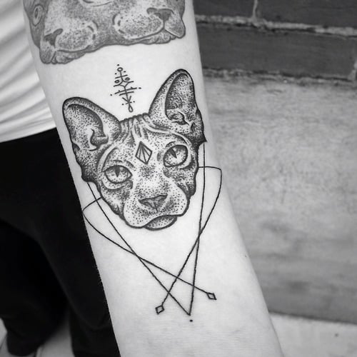 Tatuaje cabeza de Sphinx