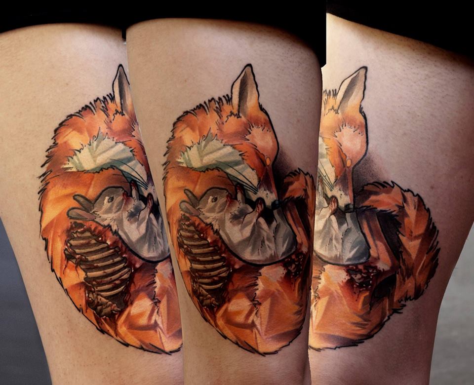 Tatuaje de conejo carnivoro