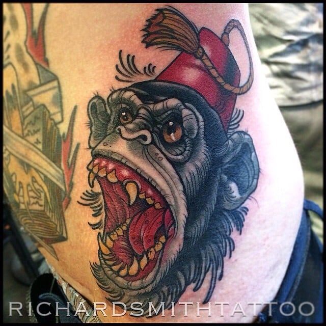 Tatuaje de mono loco