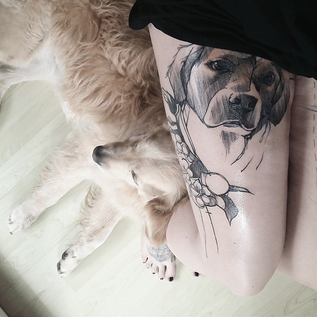 Tatuaje de retrato perruno