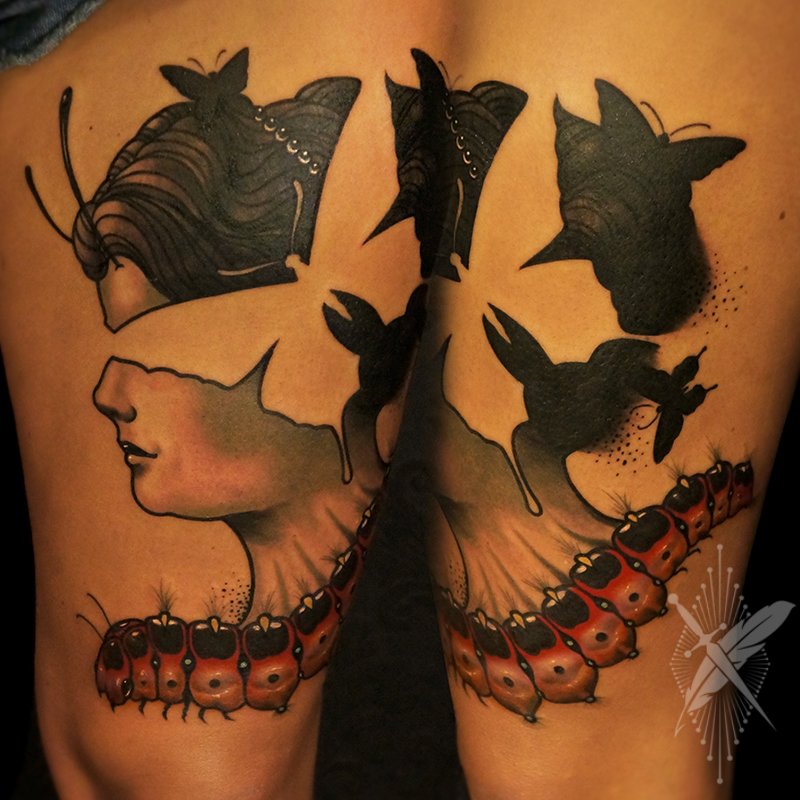 Tatuaje mujer mariposa