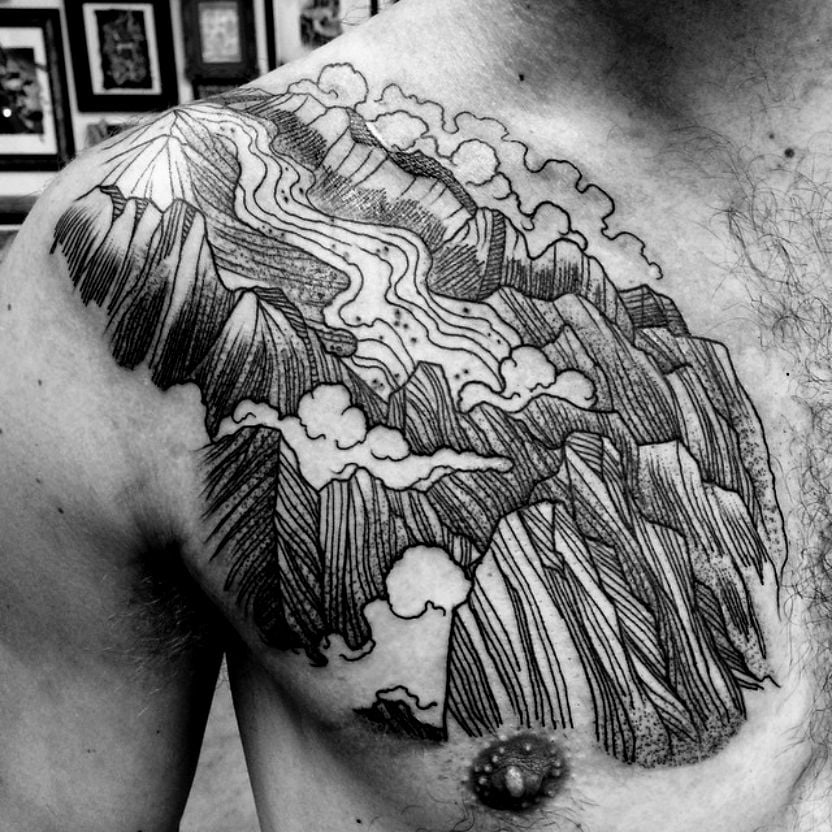 Tatuaje río de lava