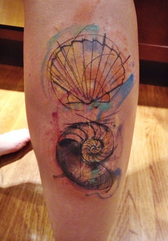 Tatuaje conchas marinas