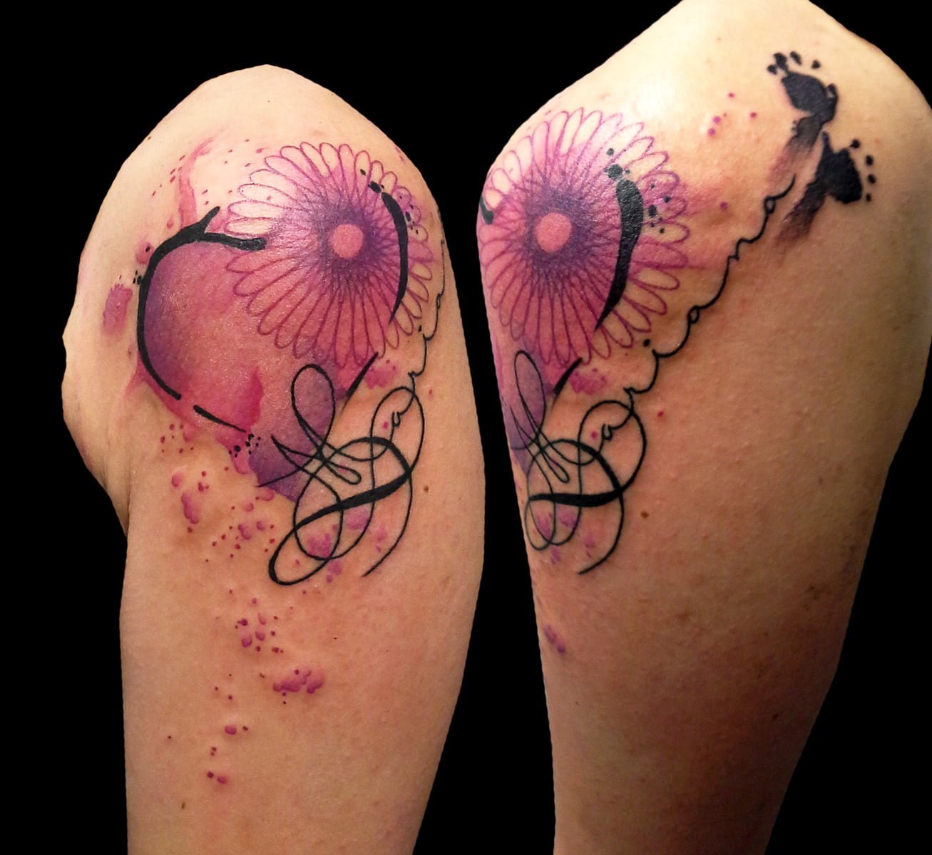 Tatuaje corazón rosa