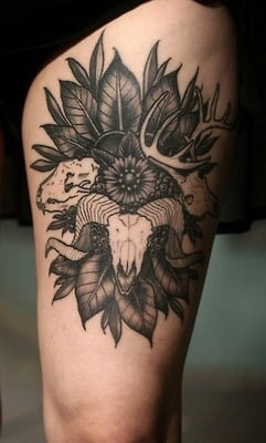 Tatuaje cráneos animales