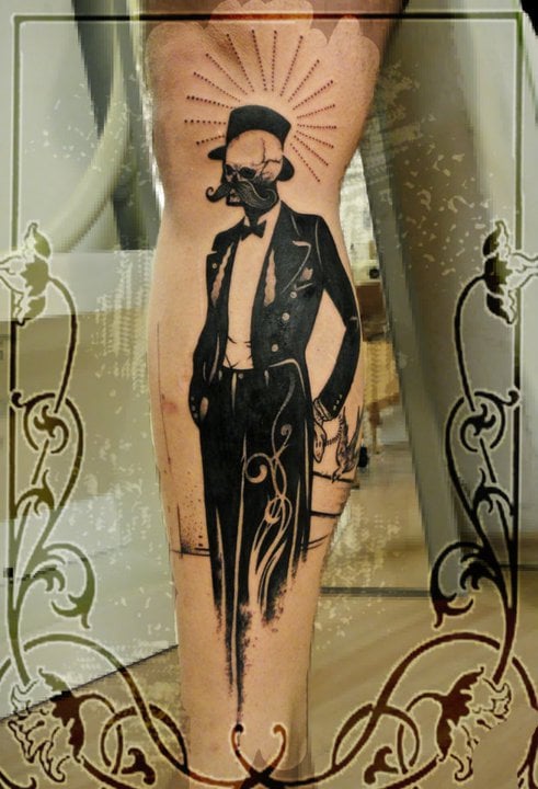Tatuaje hombre con bombín