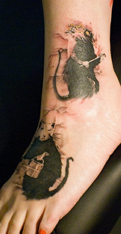 Tatuaje ratas de Banksy