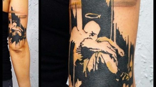 Tatuaje ángel en el brazo