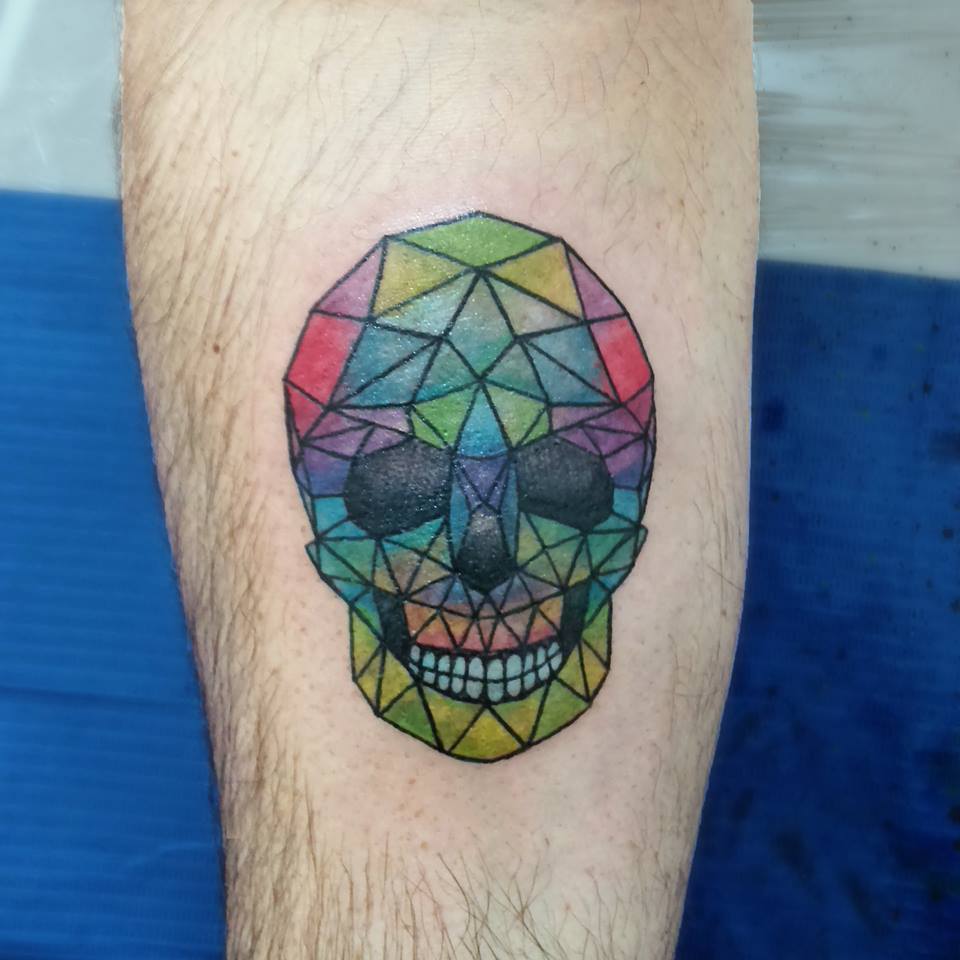 Tatuaje calavera de colores