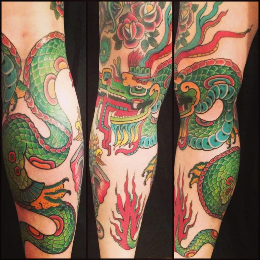 Tatuaje dragón verde