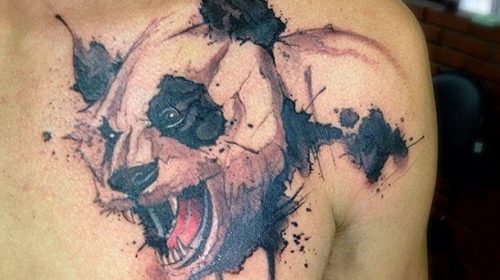 Tatuaje panda watercolor