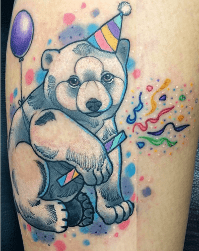 Tatuaje cachorro de oso polar