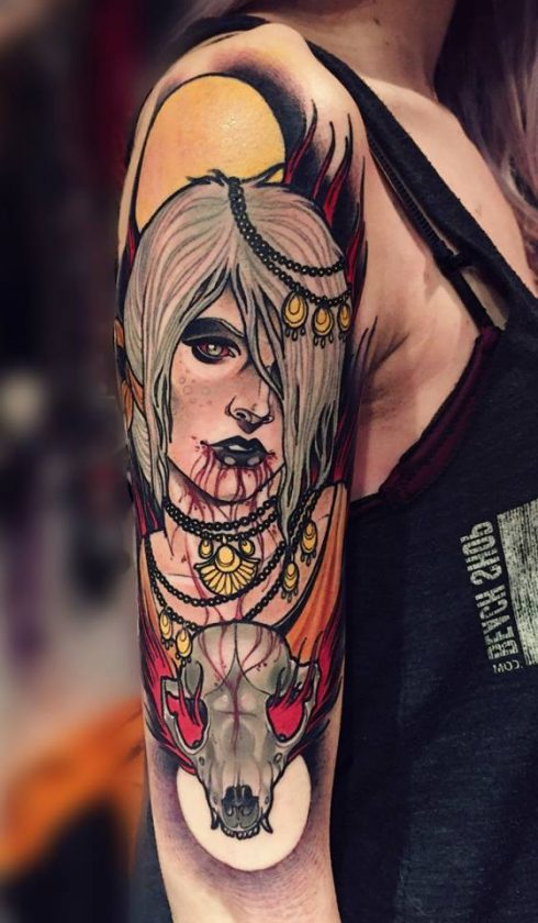 Tatuaje chica vampiro